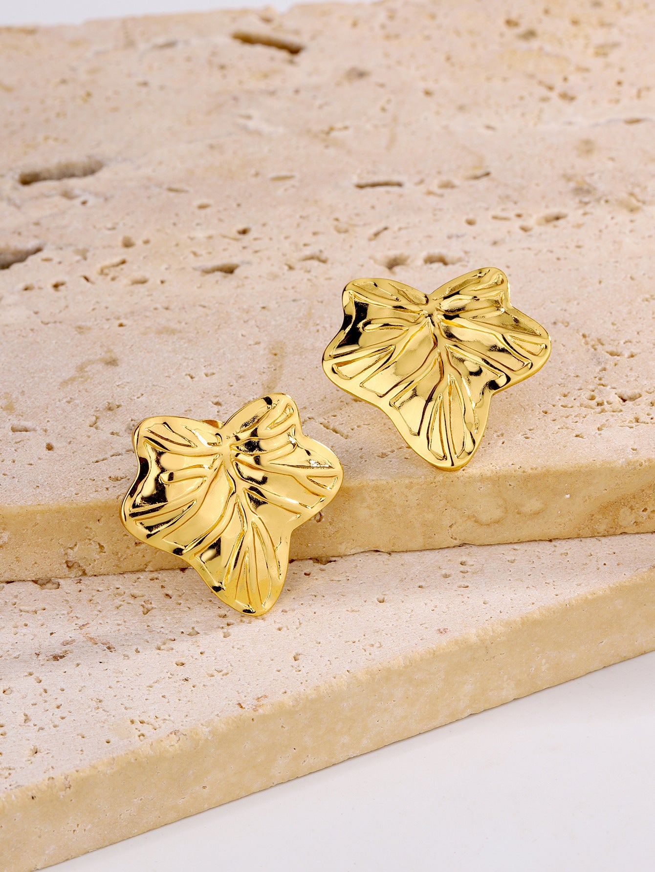 3 Pairs - Anti tarnish chinar leaf earrings (1 Pair Price - 44)