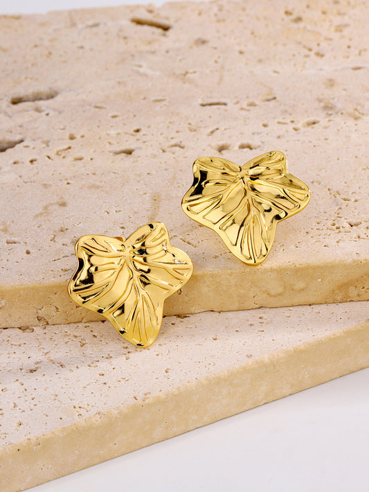3 Pairs - Anti tarnish chinar leaf earrings (1 Pair Price - 44)