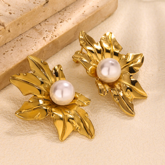3 Pairs - Anti Tarnish Half Sun Pearl Earrings (1 Pair Price - 64)