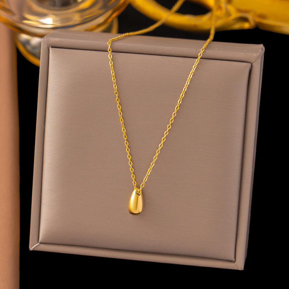 3 Pc - Anti Tarnish Water drop necklace - Gold (1 Pc Price - 53)