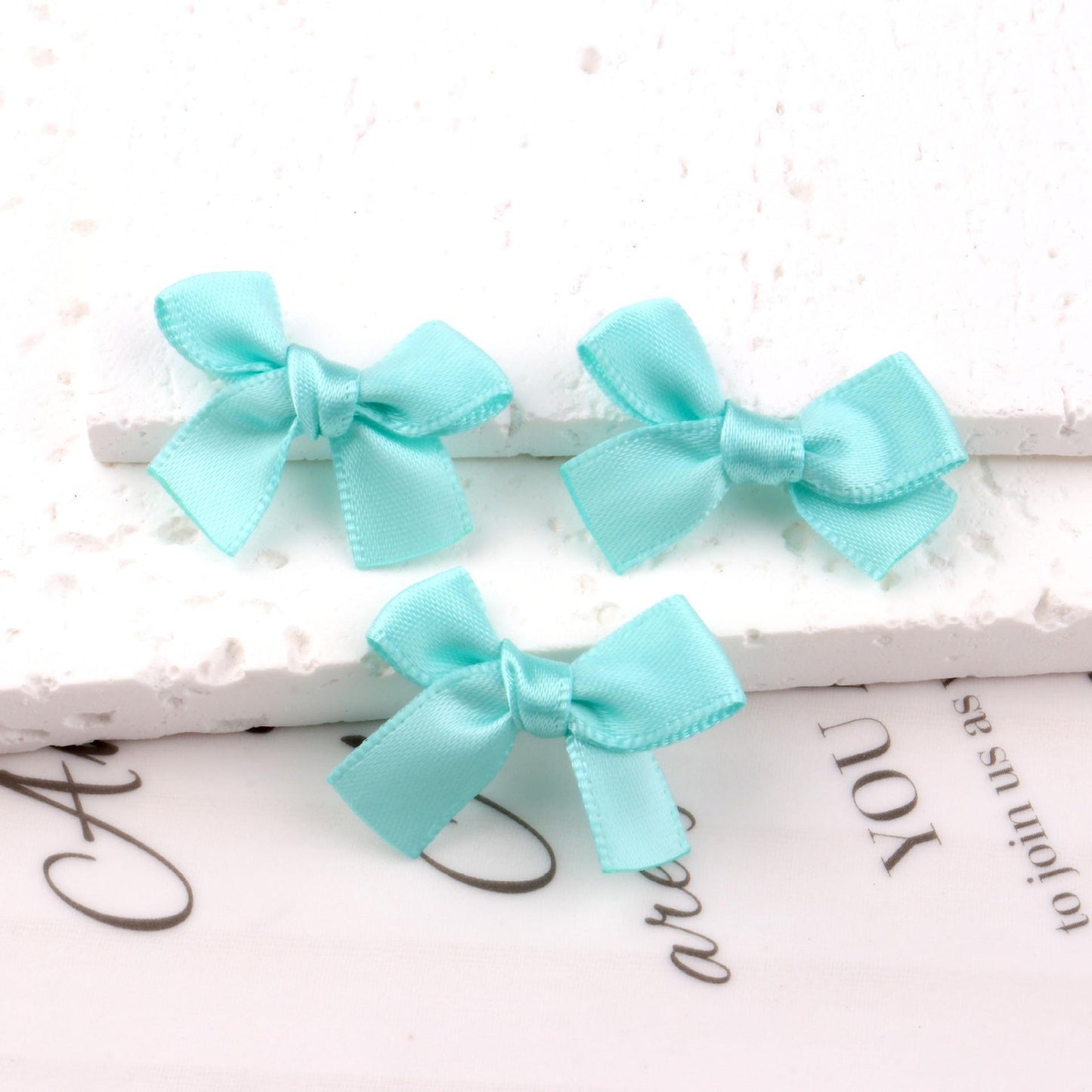 Sea Green Ribbon 3cm bow mini hairpin (10 Pc Set Card packing)