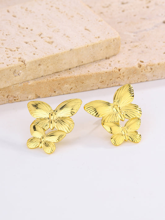 3 Pairs - Anti tarnish butterfly earrings Design2 (1 Pair Price - 44)