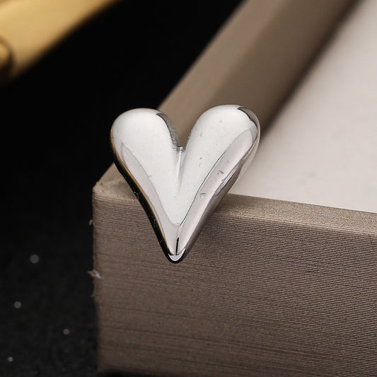 3 Pairs - Heart Earrings - Silver (Unit Price - 57)