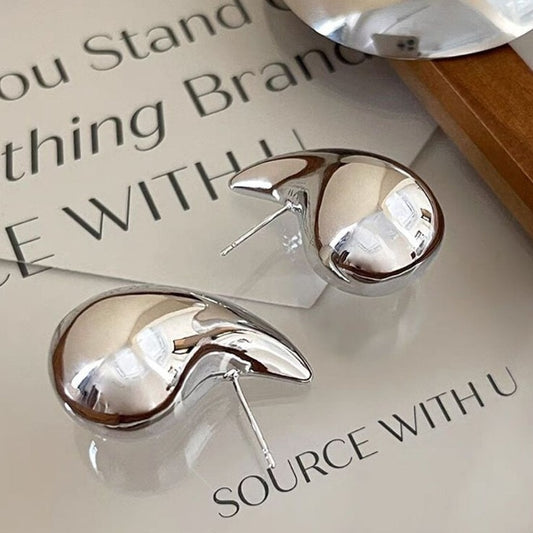 6 Pairs - Hollow Drop Earrings - Silver (1 Pair Price - 18)