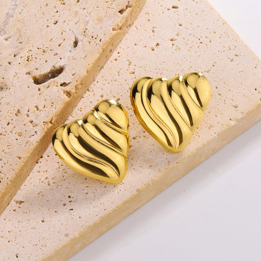 3 Pairs - Anti Tarnish lined heart earrings (1 Pair Price - 44)