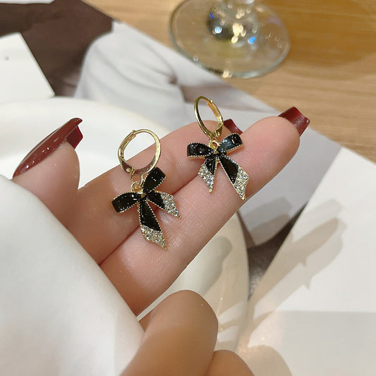 6 Set - Korean black bow earrings (Unit price 33)