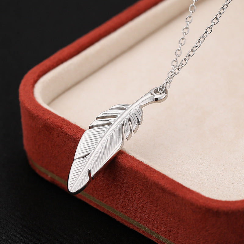 3 Pc - Feather Necklace - Silver (Unit Price - 75)
