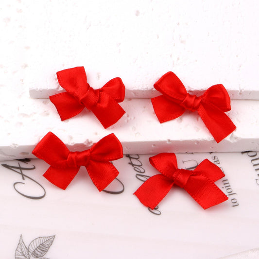 Red Ribbon 3cm bow mini hairpin (10 Pc Set Card packing)
