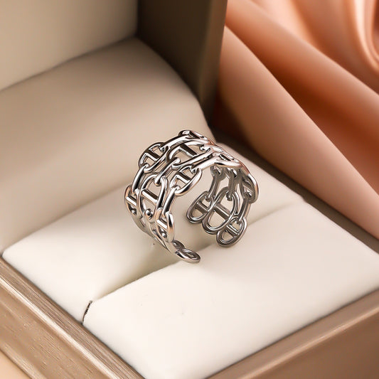 3 Pc - Irregular Ring - Silver (Unit Price - 42)