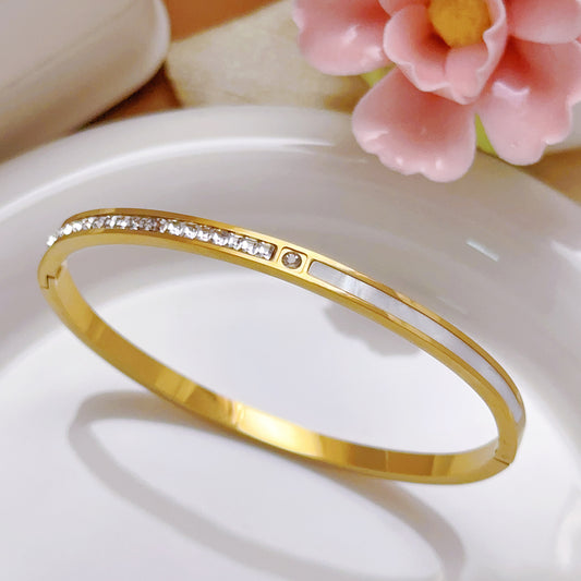 3 Pc - Anti Tarnish Single row of white shells gold (1 Pc Price - 138)