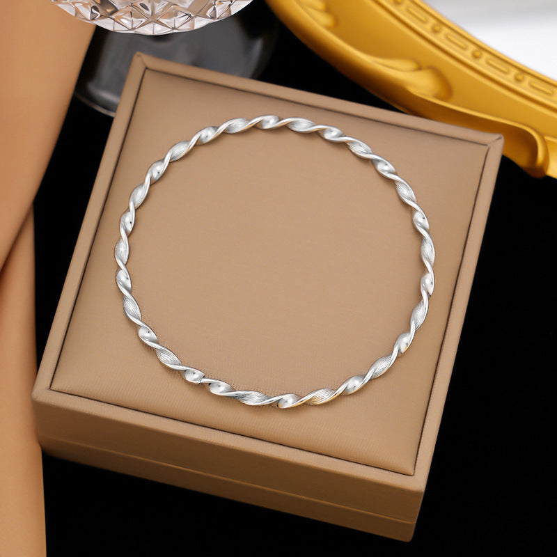 3 Pc - Anti Tarnish Twisted bangle bracelet silver (1 Pc Price - 70)