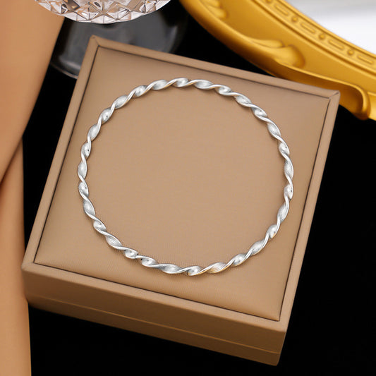 3 Pc - Anti Tarnish Twisted bangle bracelet silver (1 Pc Price - 70)