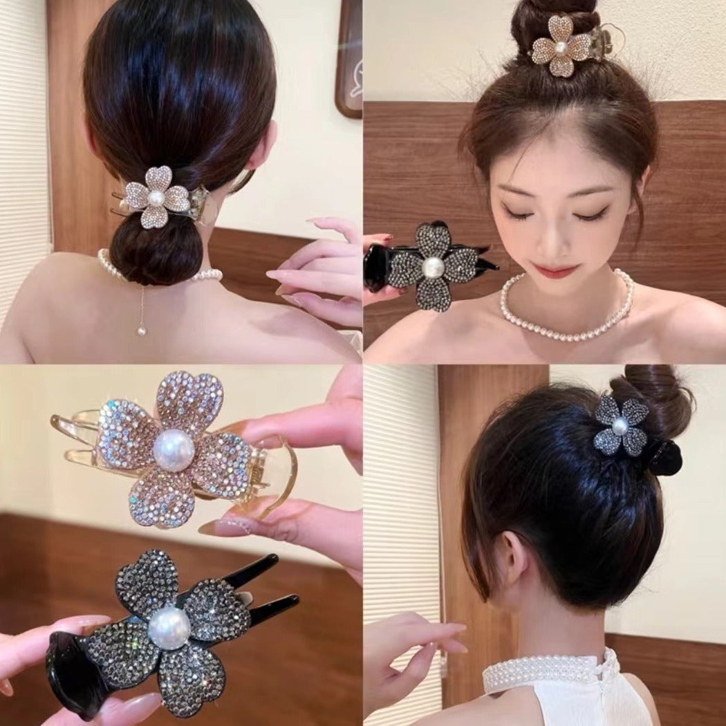3 Pc - Full Rhinestone Four-Leaf Clover Claw Clip (Mix Color) (1 Pc Price - 36)