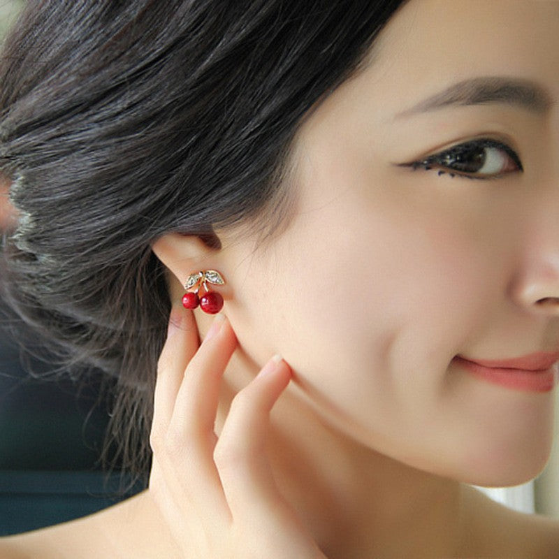 6 Pc - Red cherry earrings (Unit Price - 20)