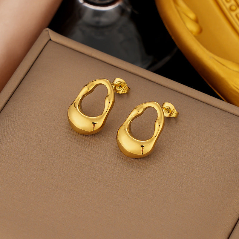 3 Set - Anti Tarnish Special-shaped water drop necklace earring set gold (1 Set Price - 127)