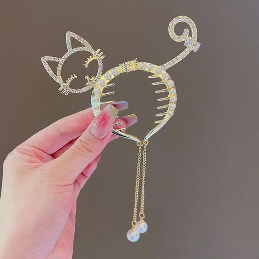 Cat shaped ball buckle hairclip