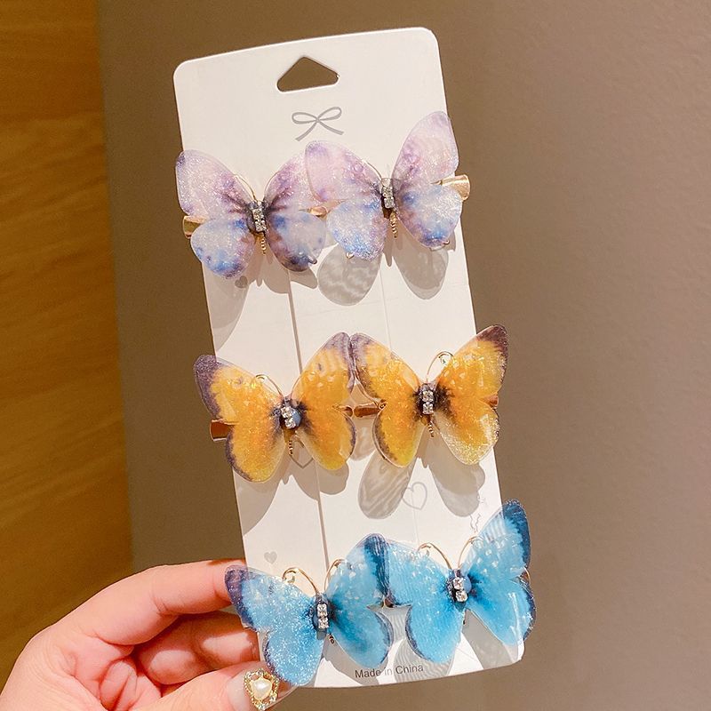 3 Set - Super Fairy Butterfly Hairclip Set of 6 - Design2 Card Packing (1 Set Price - 60)