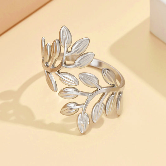 3 Pc - Anti Tarnish Leaf Ring silver (1 Pc Price - 39)