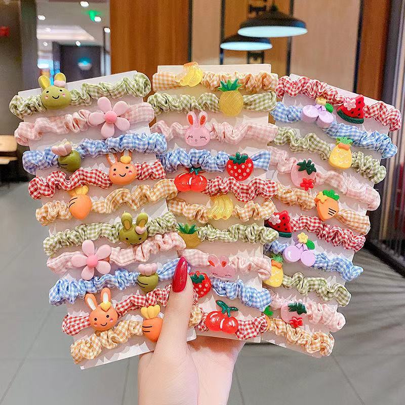 South Korea sweet children's small intestine colourful rubberband opp packing (10 pc set)