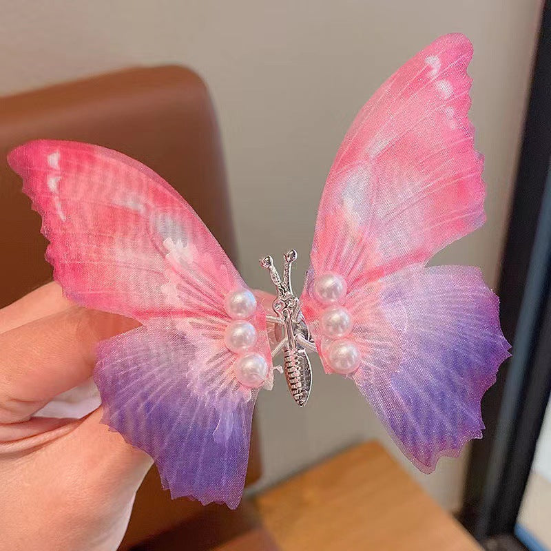 3 Pc - Pink and purple gradient moving butterfly hairclip (1 Pc Price - 28)