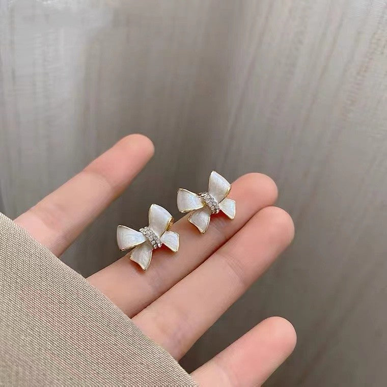 6 Pairs - Pearlescent New Trendy Bow Earrings (1 Pair Price - 27)