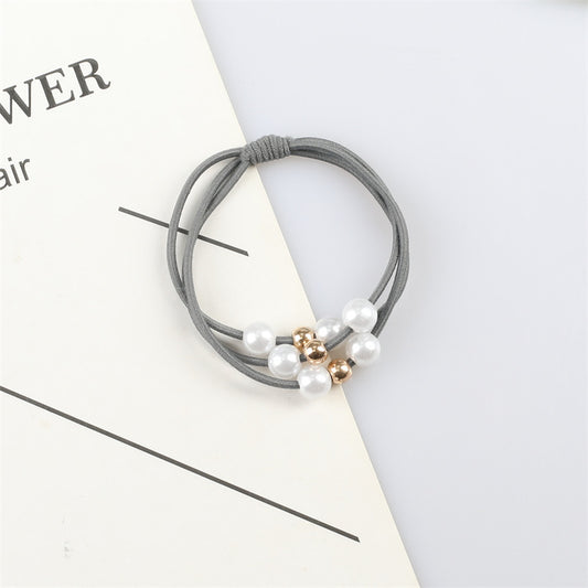 6 Pc - Three-line pearl base rubber band - Grey (1 Pc Price - 3.5)