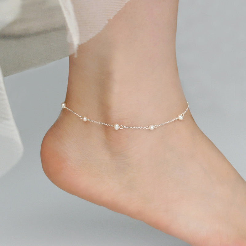 12 Pc - Pearl Chain Anklet (Unit Price - 23)