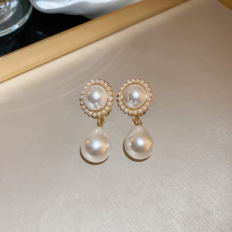 6 Pairs - Oval pearl earrings (Mix Color) (1 Pair Price - 30)