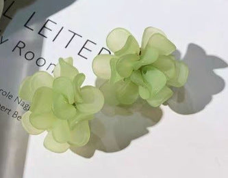 6 pc - Fairy Flower Earrings - Green (Unit Price - 31)