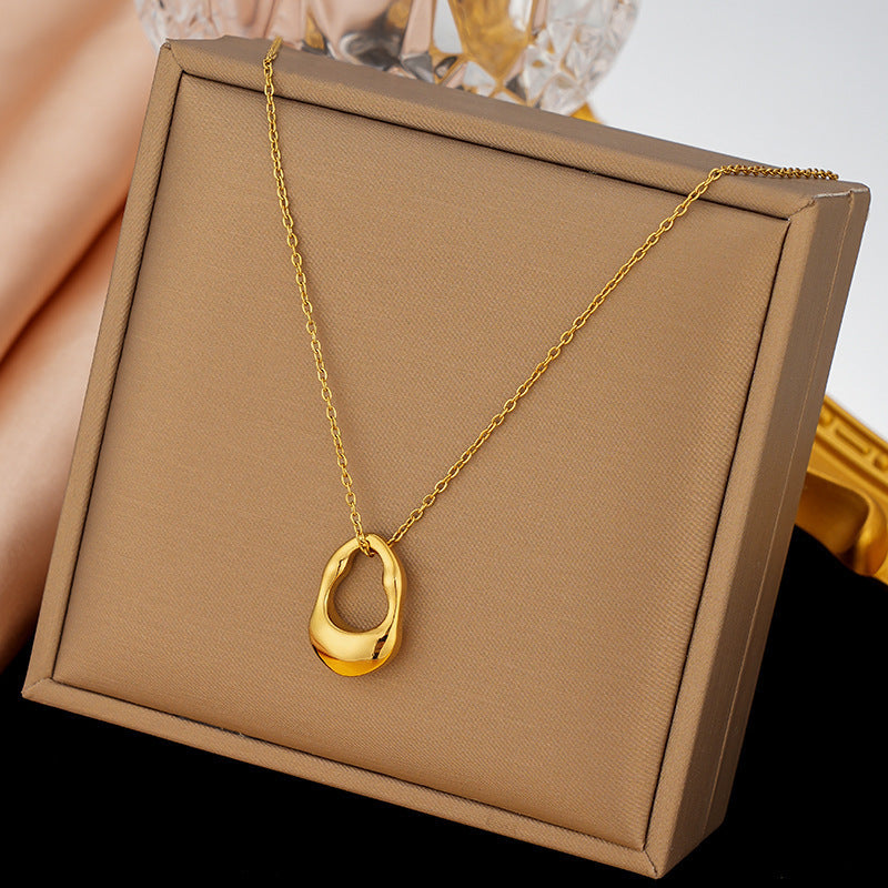 3 Set - Anti Tarnish Special-shaped water drop necklace earring set gold (1 Set Price - 127)