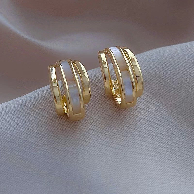 6 Pairs - Korean Style Simple C-Shaped Earrings (1 Pair Price - 25)