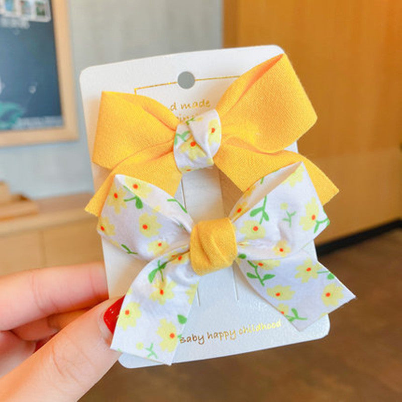 6 Set - Korean Style Bow Hairpin (2 pc set - Mix Color Card Packing) (1 set Price - 24)