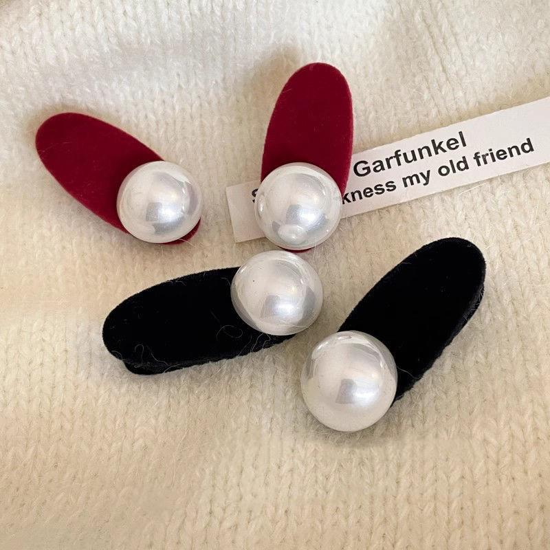 6 pc - Vintage Velvet Pearl Hairpin opp packing (1 Pc Price - 11)