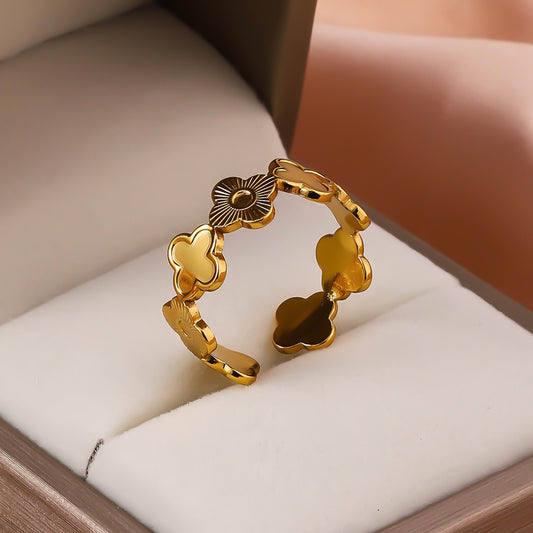 3 Pc - Clover Ring - Gold (Unit Price - 62)