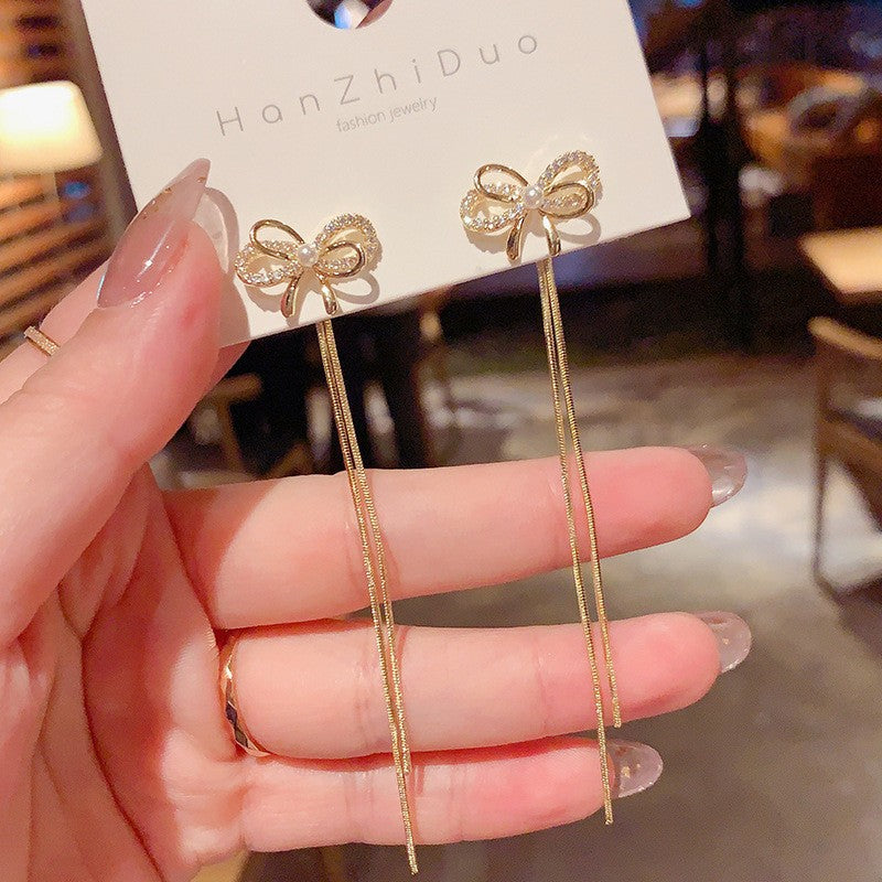 6 Set - Korean zircon bow earrings (Unit price 37)