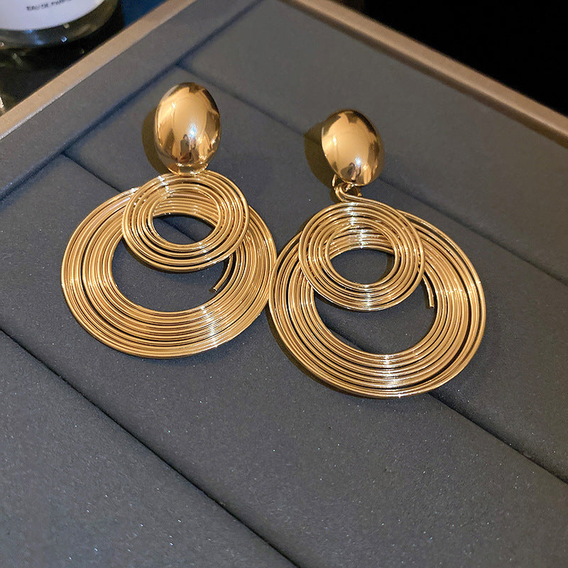 6 Pairs - Fashion Hoop Earrings - Golden (1 Pair Price - 31)