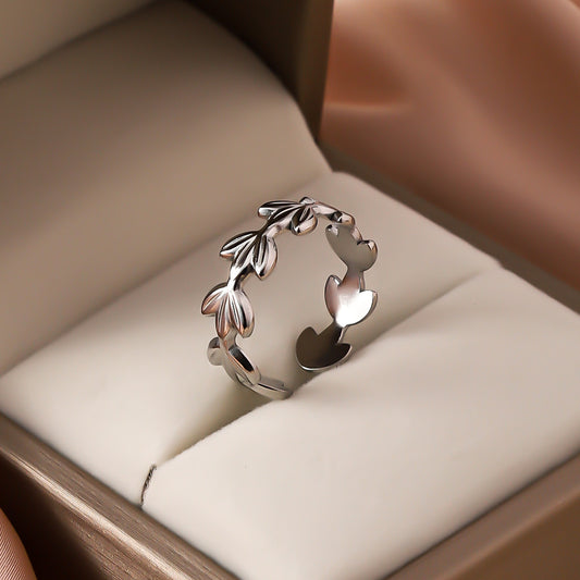 3 Pc - Three Leaf Ring - Silver (Unit Price - 42)