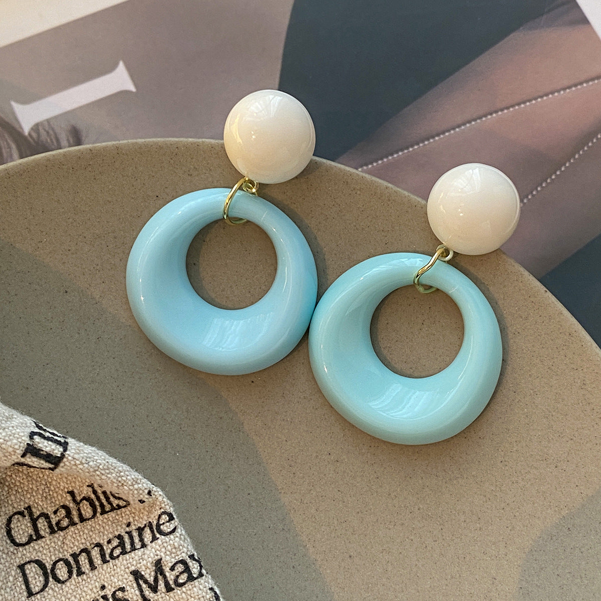 6 Set - Colored love earrings (Mix Color) (Unit price 18)