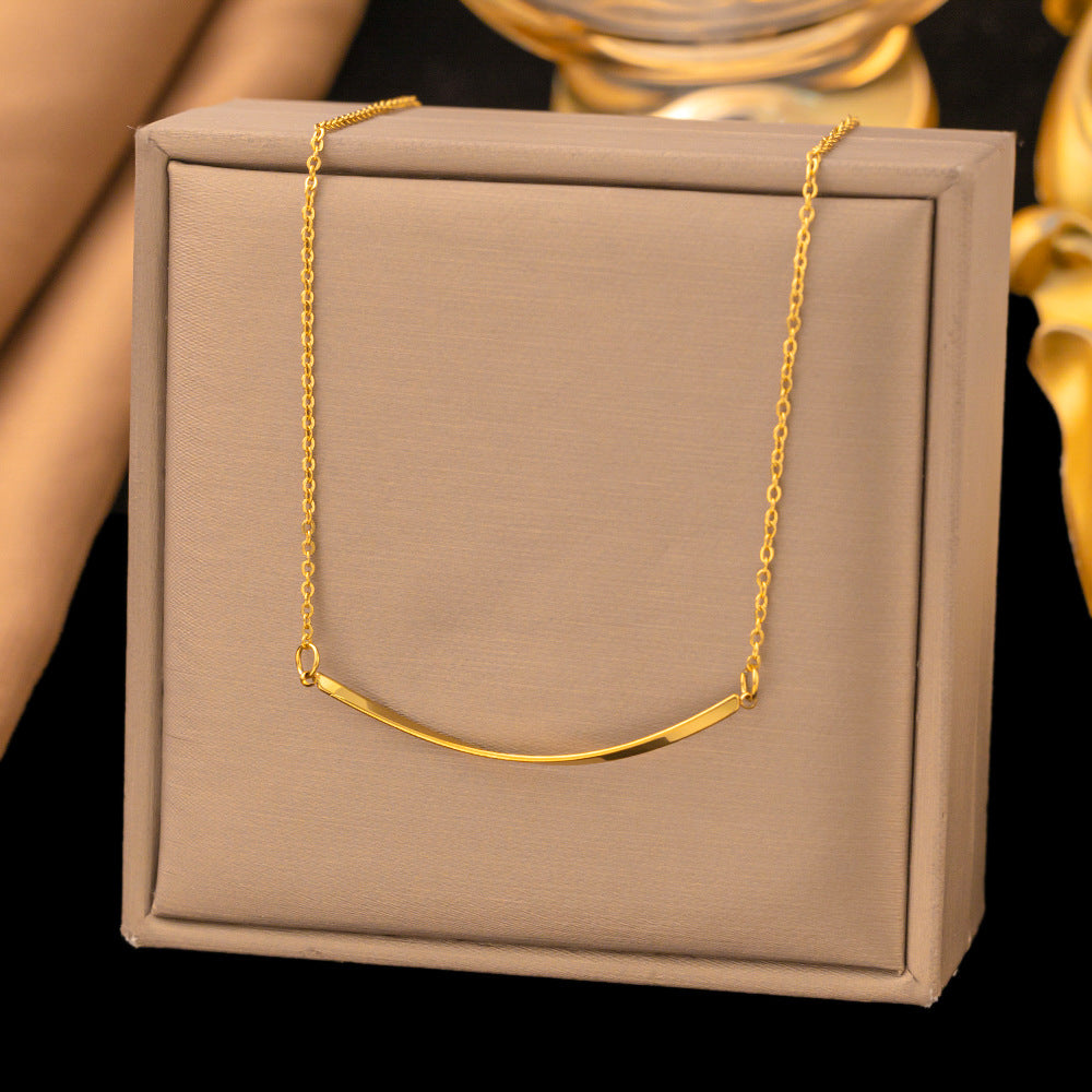 3 Pc - Anti Tarnish Twist smile necklace - Gold (1 Pc Price - 55)