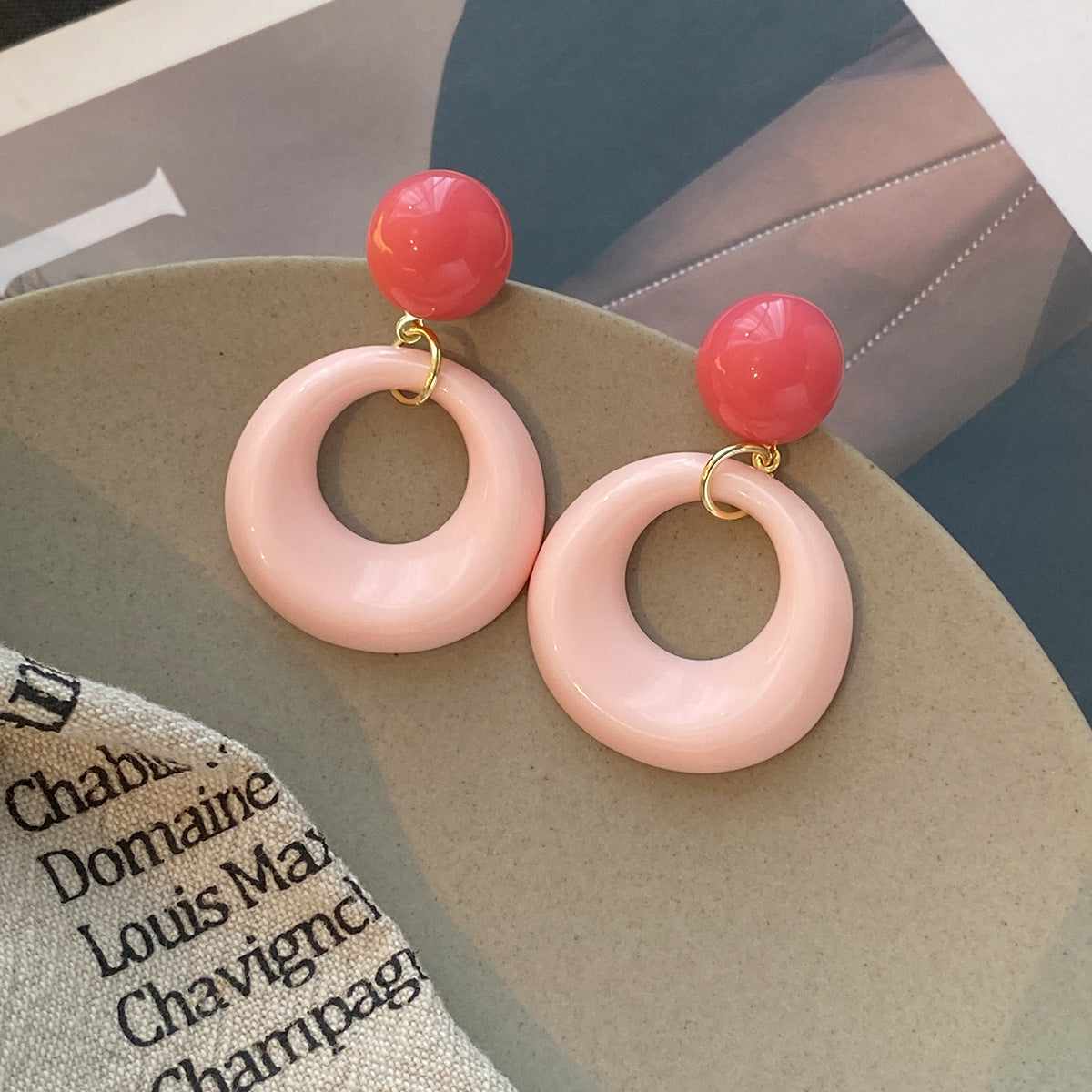6 Set - Colored love earrings (Mix Color) (Unit price 18)