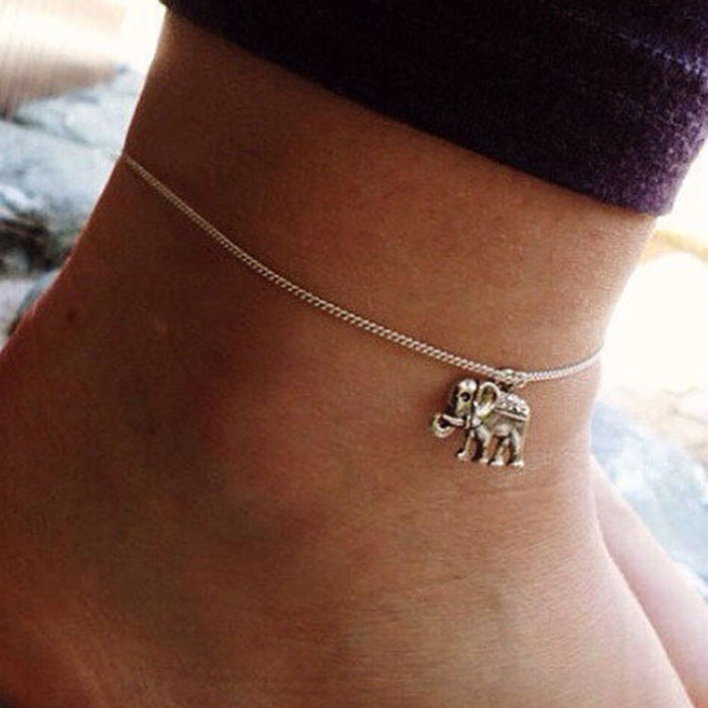 12 Pc - Elephant Pendant Anklet (Unit Price - 15)