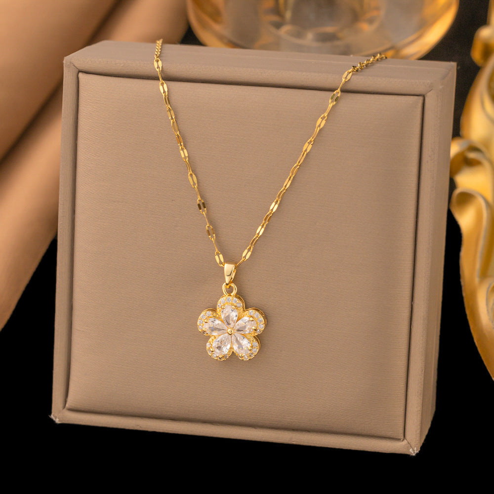3 Pc - Anti Tarnish White flower necklace (1 Pc Price - 104)