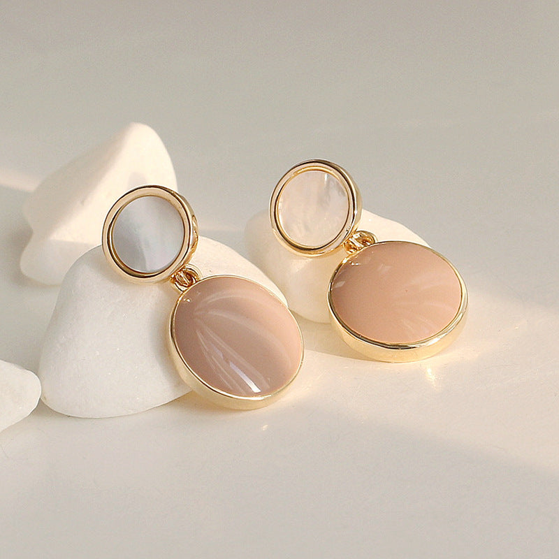 6 Pairs - Candy Color Oil Drop Geometric Round Earrings (Mix Color) (1 Pair Price - 31)