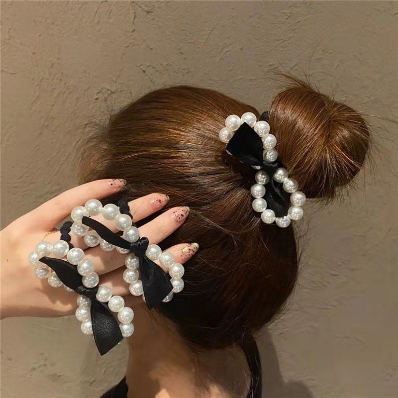 6 Pc - Pearl Bow Rubberband (1 Pc Price - 10)