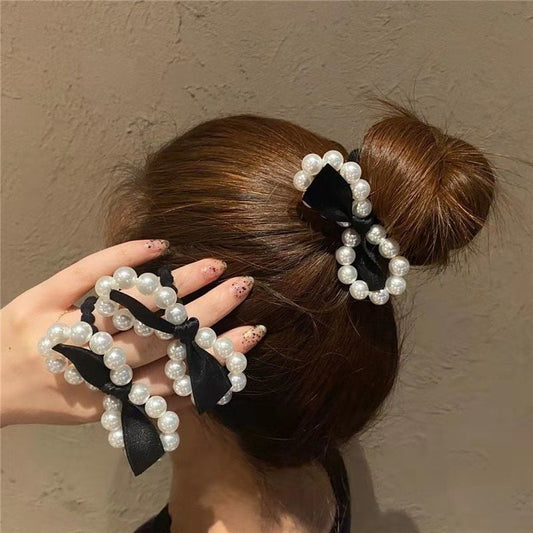 6 Pc - Pearl Bow Rubberband (1 Pc Price - 10)