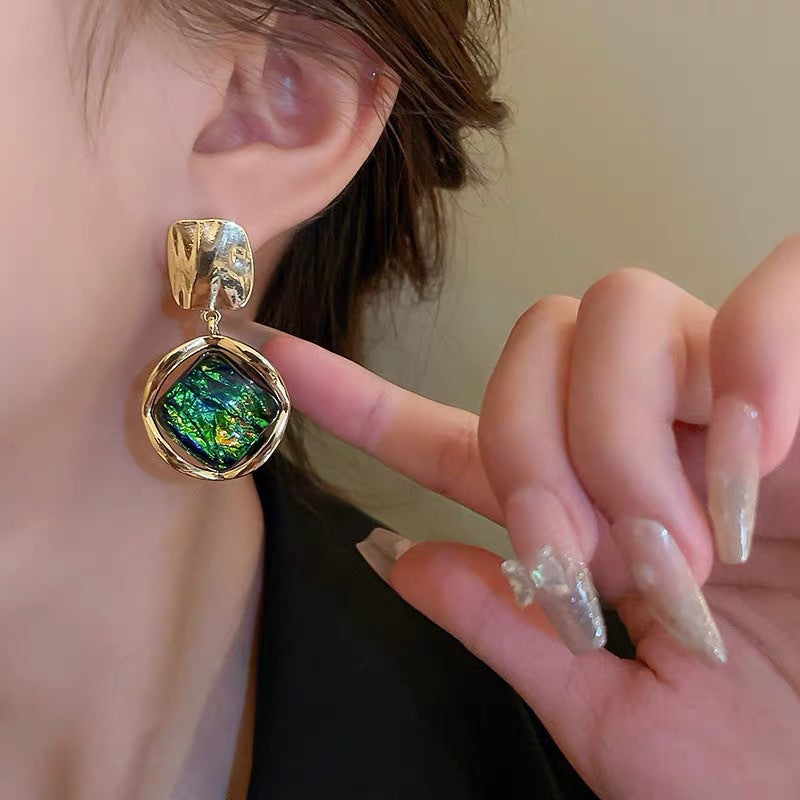 6 Set - Simple green earrings (Unit price 37)