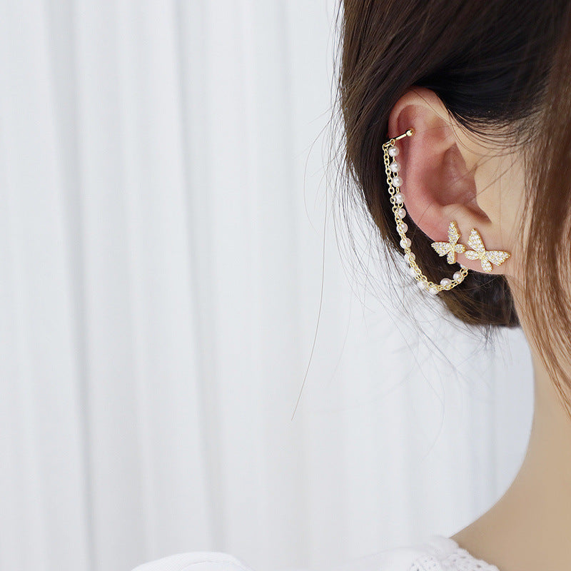 6 Set - Butterfly Single Chain earclip  earrings (Unit price 30)