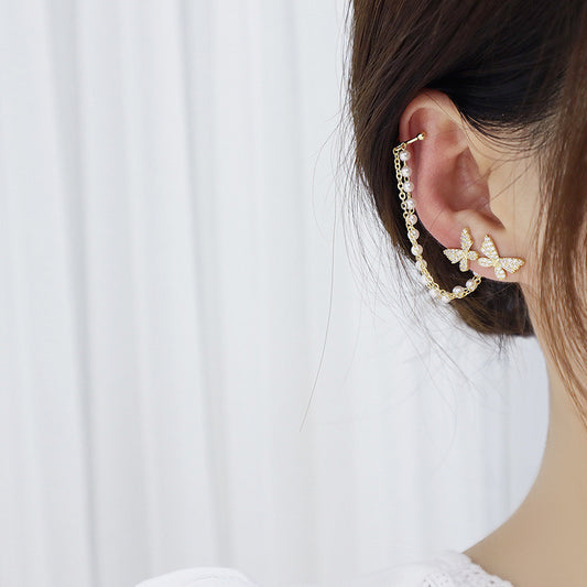 6 Set - Butterfly Single Chain earclip  earrings (Unit price 30)