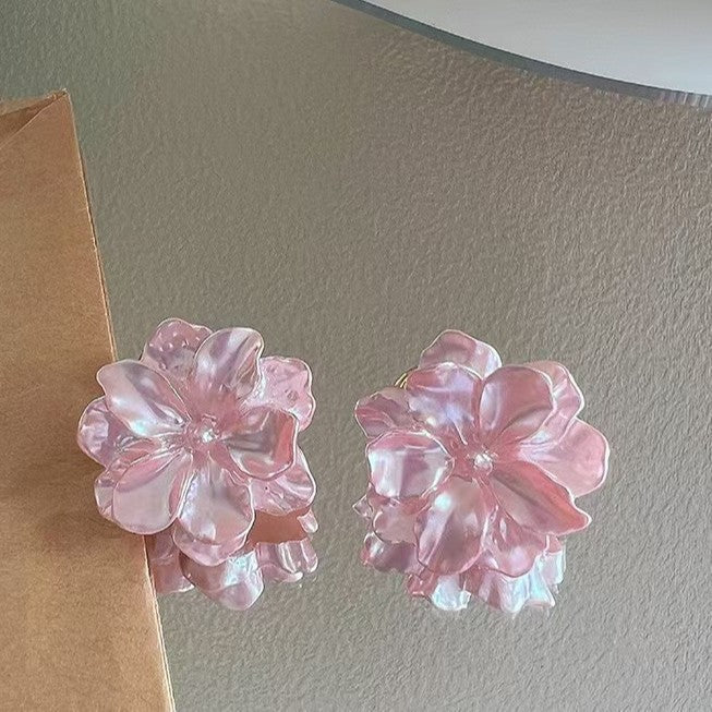 6 Pairs - Korean Flower Earrings (Mix Color) (1 Pair Price - 19)