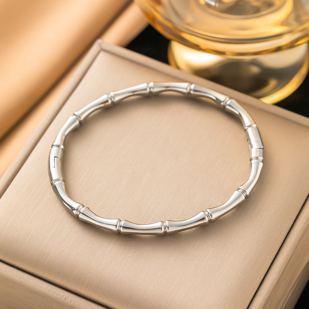 3 Pc - Anti Tarnish Bamboo bracelet silver (1 Pc Price - 127)